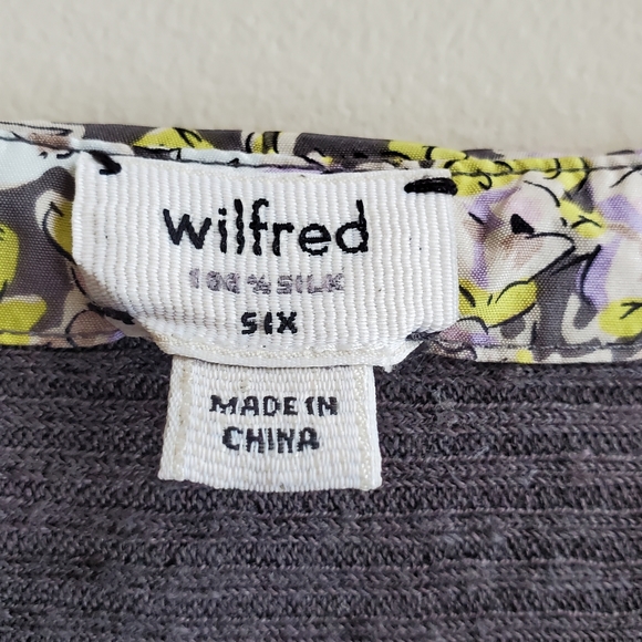 WILFRED 100% Silk and 100% Linen contrast Floral Boho Dress Aritzia - Picture 6 of 7